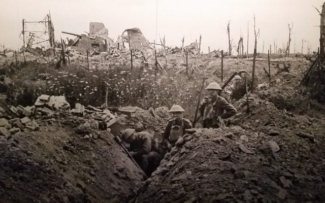 soldiers in a first world war trench